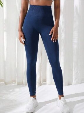 Seamless High-Waist Blue Leggings Sz L